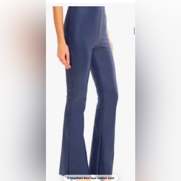 Bagatelle Collection Pants - Bagatelle Blue Faux Leather Pants
